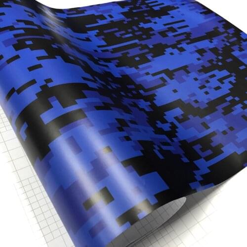 20/30/40/50X152CM Blue Black Digital Camouflage Vinyl Film Car Wrap Foil Adhesive Pixel Motorcycle Car Camo Wrapping Decal