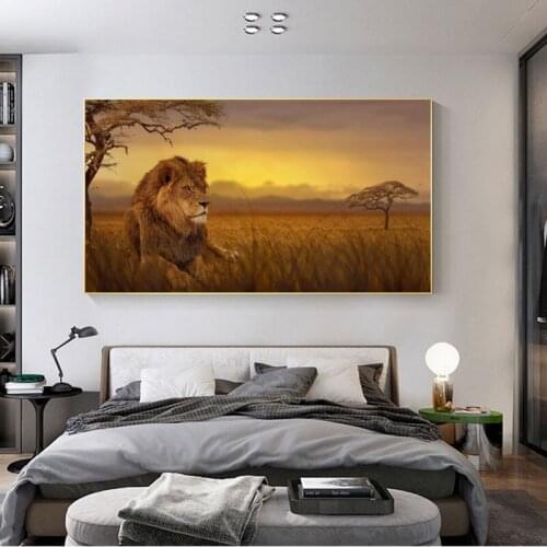 5D round Diamond Embroidery Sunset Abstract Lion Tree Picture Of Diamond Painting Full Square Mosaic Cross Stitch Handmade A638