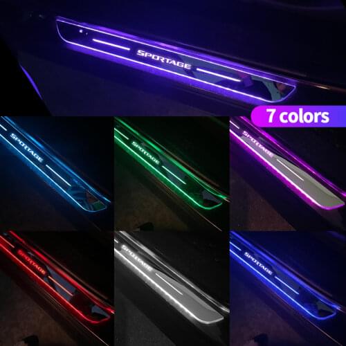 Acrylic USB Power Moving LED Welcome Pedal Car Scuff Plate Pedal Door Sill Pathway Light For BMW For Benz For Hyundai For Audi