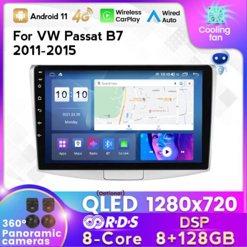 IPS 6G+128G Android 10.0 4G LTE RDS Car Radio Multimedia Video Player For VW Volkswagen Passat B7 B6 2010-2015 Magotan CC DSP