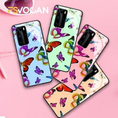 Butterfly Phone Case For Honor 10 10i Mate 20 30 Plus 8X 9X Nova 5T 5G Huawei P30 P40 P20 Lite E Pro Colorful Solid Cute Cover