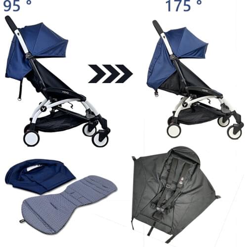 3Pcs/set Stroller Cover And Cushion Oxfords Back Zipper Pocket Baby Stroller Accessories For Babyzen yoyo Yoya Babytime Stroller