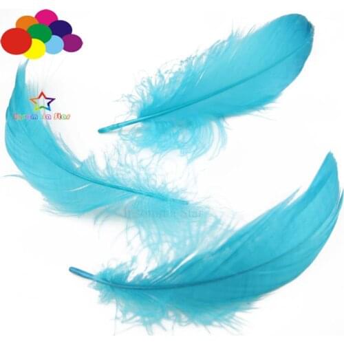 Diy 100 Pcs/Lot Lake Blue Goose Feather 4-7cm 1-2 Inch Stage Props Dream Catcher Carnival Headress Mask Crafts Decoration