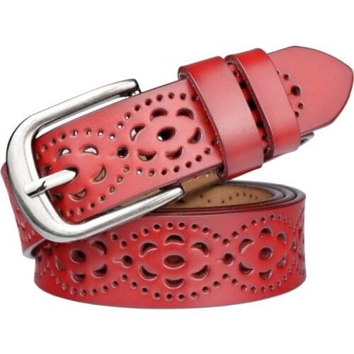 Designer Womens Leisure Belt Pin Buckle Cut Out Carved Waist Strap British Jeans Accessories Ladies Leather Girls 2.8cm Cinto