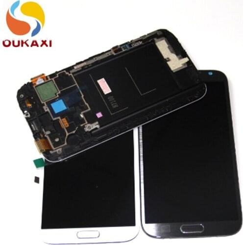 For Samsung Note 2 Screen N7100 LCD Display Touch Screen Digitizer Frame Replacement Parts For Galaxy Note 2 LCD