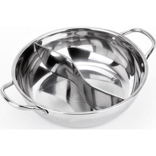 Stainless Steel Pot Hotpot Induction Cooker Gas Stove Compatible Pot Home Kitchen Cookware Soup Cooking Pot Twin Divided
