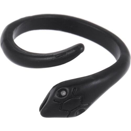 Mens Retro Ring Womens Punk Gothic Snake Ring Exaggerated Black Gold Plated Gothic Adjustable Party Gift Jewelry Wholesale