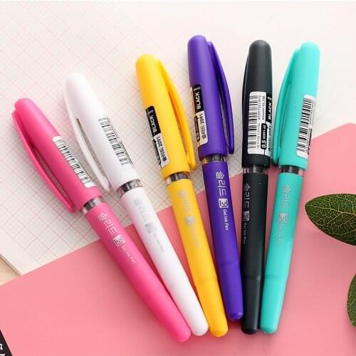 Korea Monami Gel Pen Set Pastel Body Color 0.5mm Black Ink Pens Writing Signature Office School Supplies A6119