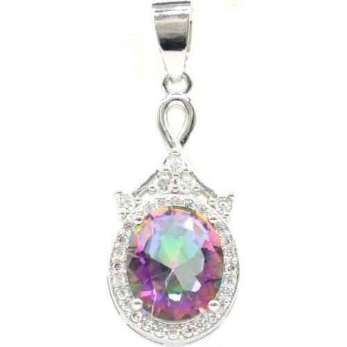 44x18mm Fancy Swan Shape Created Green Golden Citrine Pink Tourmaline Cubic Zircon For Sister Daily Wear Silver Pendant