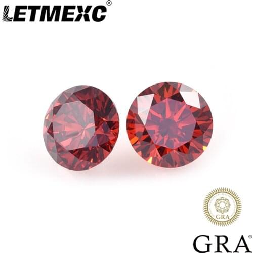 Letmexc Loose Gemstones Garnet Moissanite Diamond VVS1 Excellent Diamond Cut for Jewelry Rings Making with GRA Report
