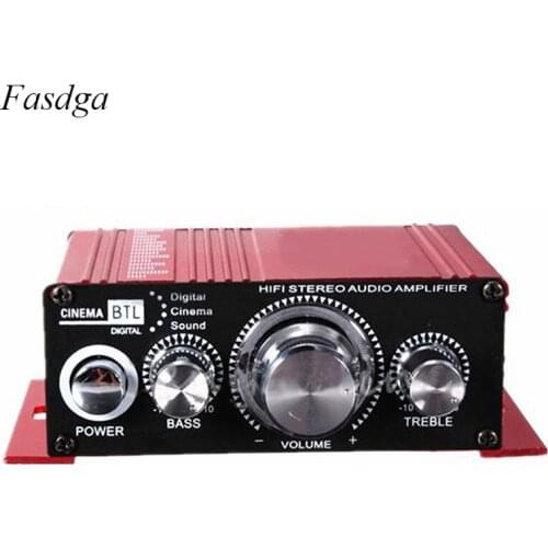 Mini Auto Car Stereo Amplifier 2 Channel Audio Support CD DVD MP3 Input for Nehicle Trunk Motorcycle Hi-Fi 12V Audio Player