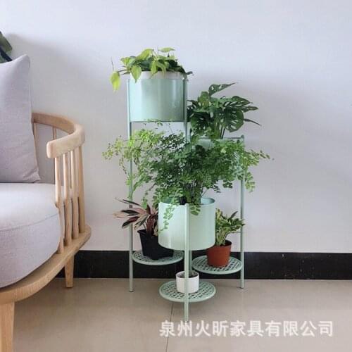 Indoor Multi-layer Ironwork Flower Frame Multifunctional Folding Flower Frame Floor Metal Plant Potting Frame