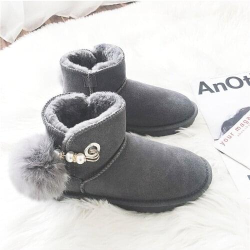 Fashion Shoes Women 2020 Women Boots Wholesale Retail Classic Cowhide Genuine Leather Snow Boots Warm Shoes For Women