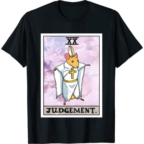 Dorime Rat Judgement Tarot Card Funny Meme Fashionable Mens T Shirts Cotton Tops Shirts Fitness Tight