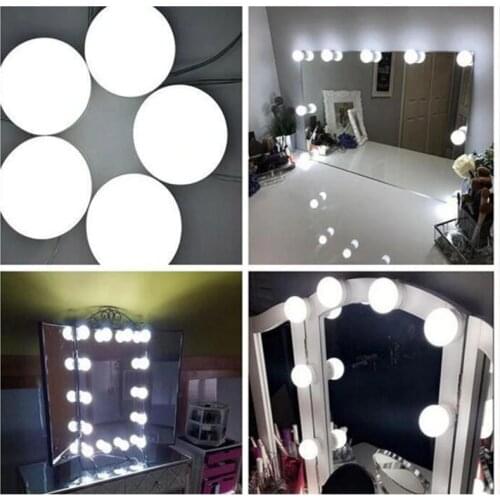 Mycyk 10Bulbs 3 Colors Brightness Adjustable Make up Cosmetic Mirror Led Makeup Mirror Light Vanity Makeup Mirror Light string