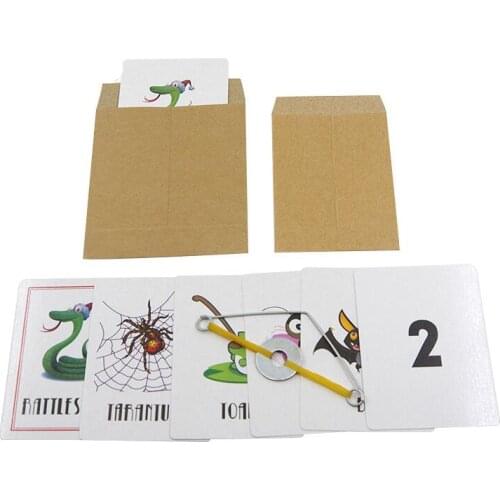 Animal Prediction Danger Card Set Magic Tricks Select Card Appear in Envelop Magia Close Up Street Props Funny Toys for Children