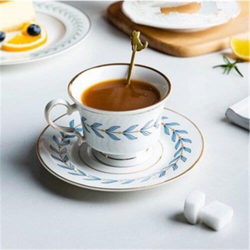 Phnom Penh European Style Luxury Coffee Cup INS Style Afternoon Tea Set ceramic Mug Cup And Saucer Set
