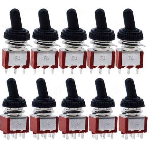 SPDT DPDT 6MM Reset Latching Toggle Switch MTS-102 5A 6A 125V 3A 250 AC Mini 3 6PIN ON-ON ON-OFF-ON Rocker Switch Lights Motors