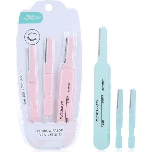 Eyebrow Trimmer Face Razor Eyebrow Portable Blades Shaver Knife Hair Remover Set Makeup Eyebrow Profiler Tools