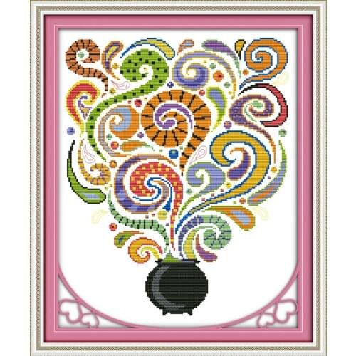 Everlasting Love Halloween Magic Bottle Chinese Cross Stitch Kits Ecological Cotton Fabric DIY Christmas Decorations For Home