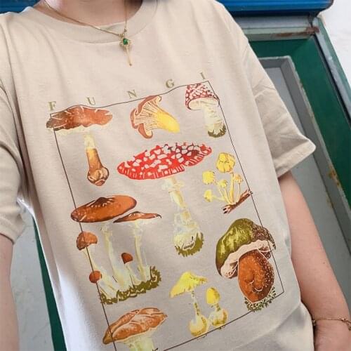 MushroomFungiVintage Illustration Tshirt Mycology T Shirt Vintage Nature Shirt Historical Fungi Mushroom Shirt