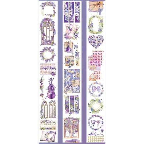Vintage Soft Violet Washi Tape for Card Making Bullet Journal DIY Scrapbooking Label Sticker