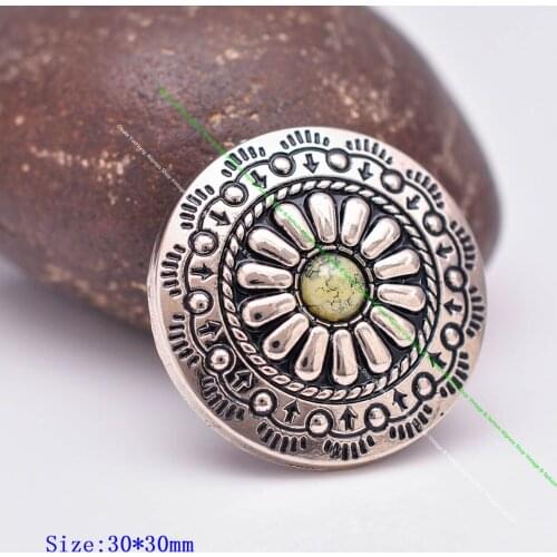 10pcs 30mm Silver Plated Floral Beige Bead Concho For Leathercraft Belt Hardware Saddle Tack Leather Bag Pet Collar ScrewbacK