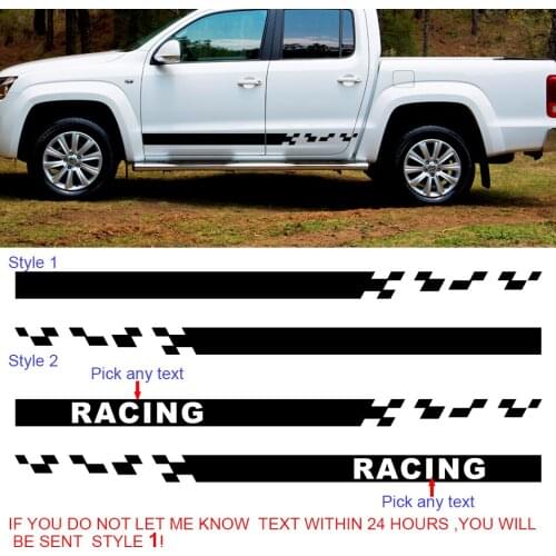 Car accessories 2 Pcs racing 4x4 side door stripe graphic Vinyl car sticker fit for VW AMAROK 2010-2017