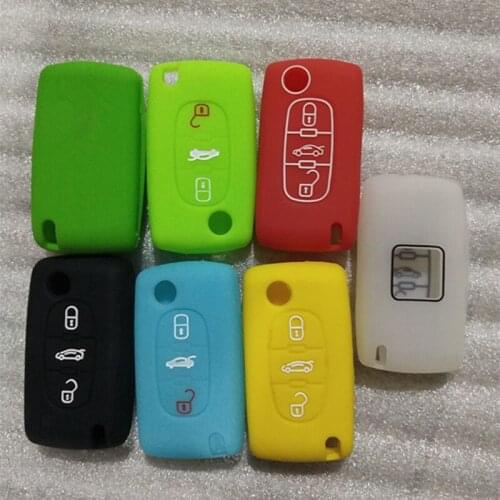 Car Remote Key Fob 3Button Protective Silicone Case Cover For Peugeot 307 408