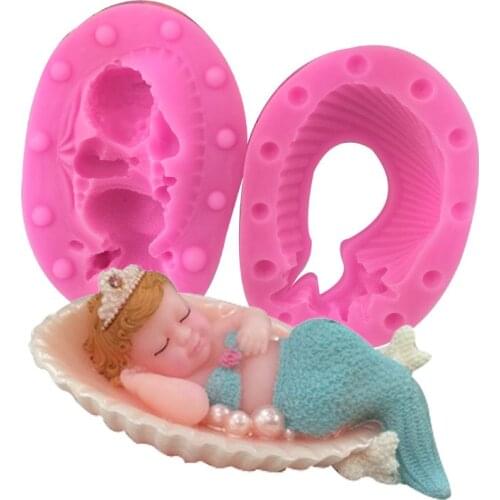 9.3cm Mermaid Silicone Soap Mold Resin Chocolate Candle Mold Fondant Cake Mold Mermaid Silicone Molds mould Craft Art Mold
