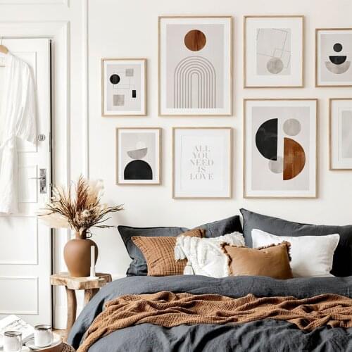 Abstract Graphic Shapes Poster Beige Texture Text Wall Art Print Nordic Canvas Painting Modern Picture for Living Room Decor