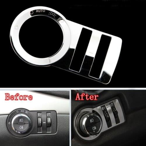 Auto Stainless Headlight Lamp Switch Controller Knob Trim Cover Sticker Fit for ChevroletTrax 2014 Car Styling Auto Accessories