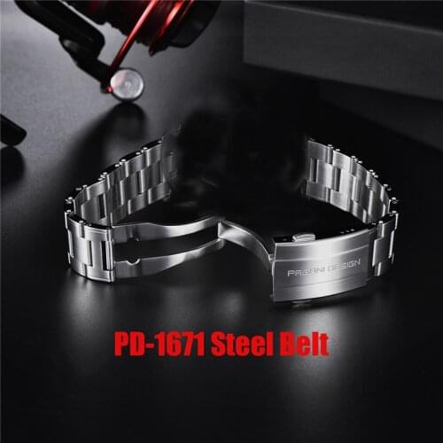 2021 PAGANI DESIGN PD1671 007 Watches men Original Stainless Steel watch strap 20mm