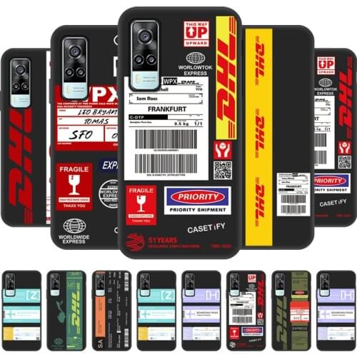 DHL Label Case For Vivo IQOO 5 Pro NEO 3 Z1X Case Back Cover S1 Pro V17 V19 V20 SE Y70 Y11 Y17 Y19 Y20i Y22 Y55 Y70S Funda Soft