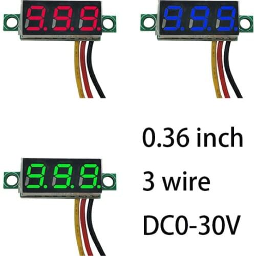 Mini Digital Voltmeter Voltage Meter 3-Wire 0.36 Inch DC 0-100V Red Digital LED Electronic Parts Accessories Digital Voltmeter