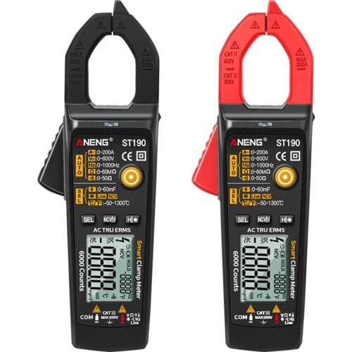 ST190 Clamp Meter 6000 Counts True RMS Digital Meters Voltmeter Auto Range Professional Multimeter AC Current Clamp Tester