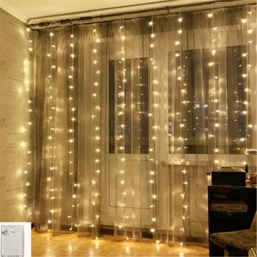 Memory 3x3M 300LED Fairy icicle string light curtain garland for Birthday party wedding Home Patio Decoration Twinkle Lights