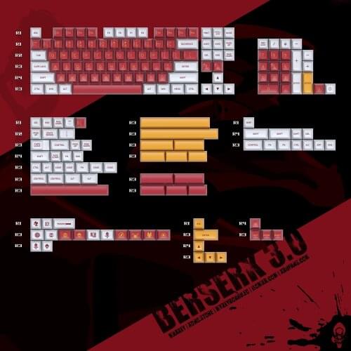 SA Profile Maxkey Berserk R3 Keycap ABS Doubleshot 189 Keys Keycap Set For MX Cherry Mechanical Keyboard