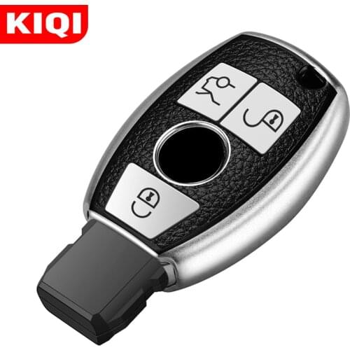 KIQI TPU Leather Car Key Case Cover Protector for Mercedes Benz CLS CLA GL R SLK AMG A B C S Class Remote Holder Accessories