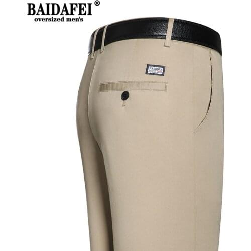 Oversized 42 Mens Modern Fit Performance Pant 2021 New Men Lightweight Smart Casual Straight Mid Suit Pants Khaki Trousers