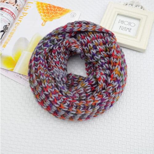2021 New Fashion Winter Knitted Snood Scarf Women Warm Infinity Chunky Colorful Soft Circle Ring Scarf Loop Foulard Femme Top