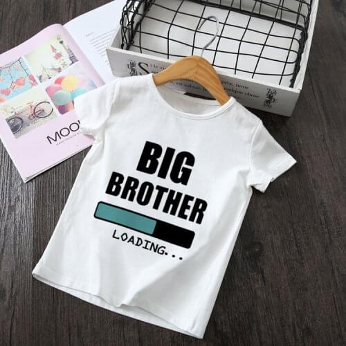 New Summer 2021 Boys Clothes Casual Kids Tshirt Kawaii Girls Tops Painted Big Sister Big Brother Shirt 2 3 4 5 6 7 8 9 Years Old