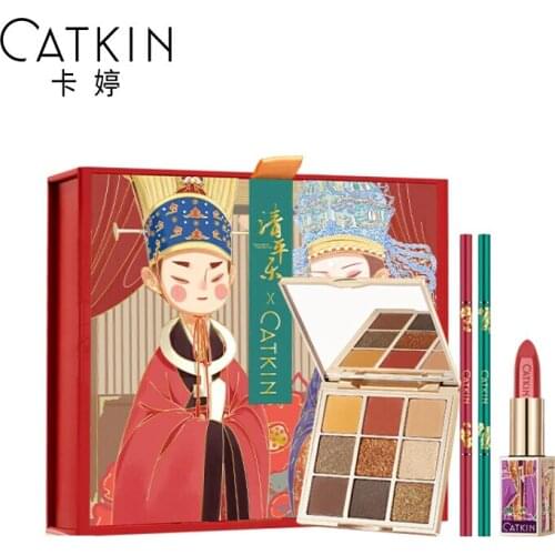CATKIN Makeup Gift Box Lipstick Nine Color Eyeshadow Eyebrow Pencil Beginner Makeup Cosmetics 4-Piece Set corrector maquillaje