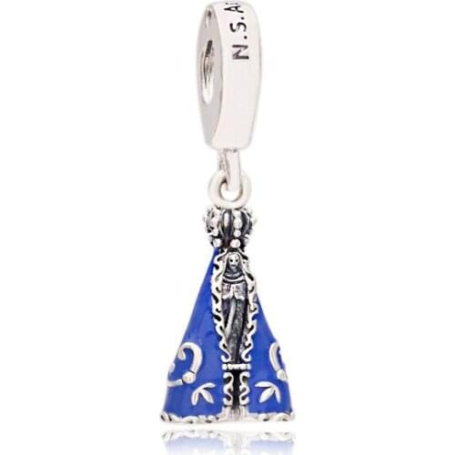 Genuine 925 sterling silver beads Mexico Madonna charm goddess pendant fit original bangle & bracelet jewelry making for women