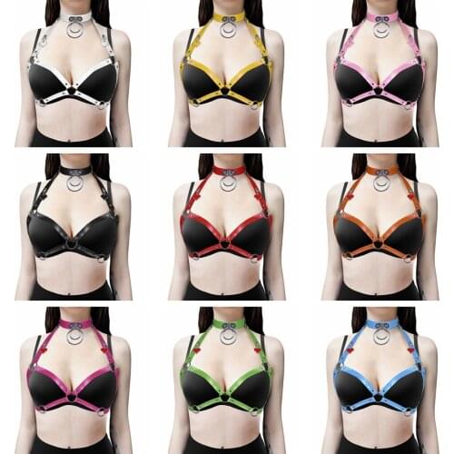 Adjust Handmade PU Leather Harness Belts Body Bondage Punk Straps Chest Harness Fashion Stylish Accessorie Gothic Bdsm Rave Wear