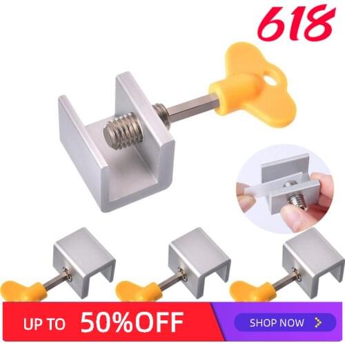 4/6/8Pcs Adjustable Sliding Window Safety Locks Stop Aluminum Alloy Door Frame Security Lock with Keys for Home and Office