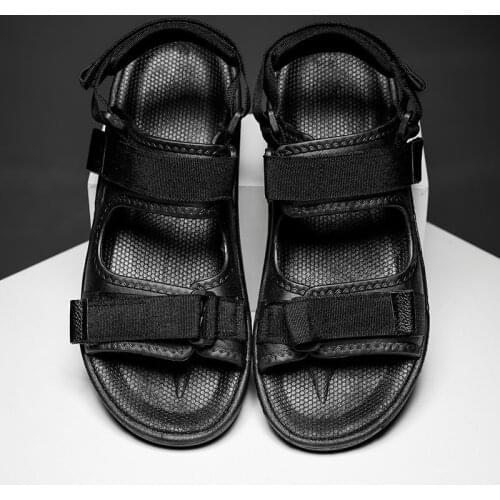 Men Outdoor Sandals Beach Summer Slippers Leather Flip Flops Fashion Walking Casual Sneakers Anti-Slippery Breathable