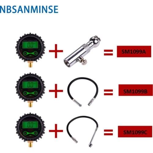 SM1099B 0-200psi Digital LCD Tire Tyre Air Pressure Gauge For Motorcycle Car Truck Bike NBSANMINSE