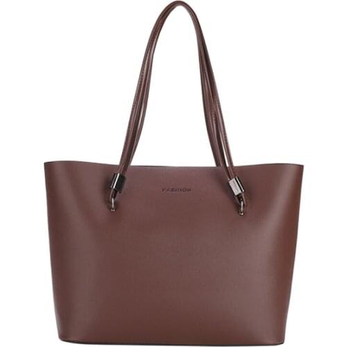 New PU Leather Tote Handbags Ladies Large Capacity And Solid Color Shoulder Bag Women Casual Designer Bags