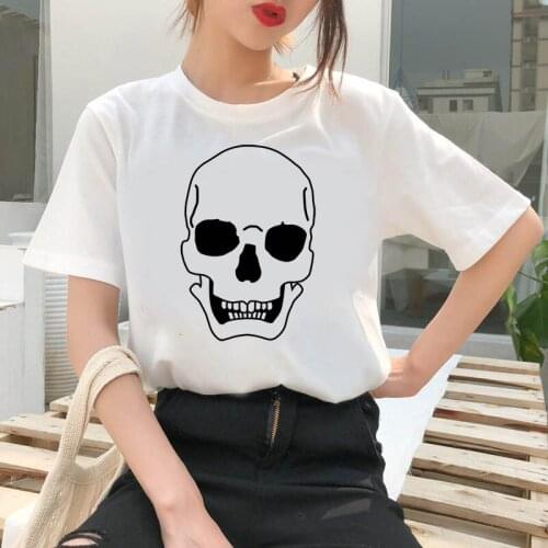 Cartoon Top Tees kawaii T Shirt Showtly Horro Skull summer streetclothing Tshirt Women Harajuku Short Sleeve Fun Ulzzang T-Shirt